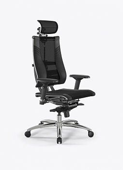 Кресло Метта Y 4D Free B2-15D/4017602 (сетка TS YM93 черная/экокожа Infinity Easy Clean черная)