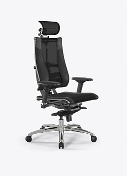 Кресло Метта Y 4D Triumph B2-15D/4017602 (сетка TS YM93 черная/экокожа Infinity Easy Clean черная)