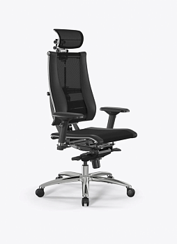 Кресло Метта Y 4D Triumph B2-14D/5018404 (сетка TS YM93 черная/экокожа Infinity Easy Clean черная)